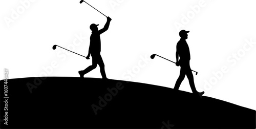 player, golf club, golf  ball, action, outdoor vector