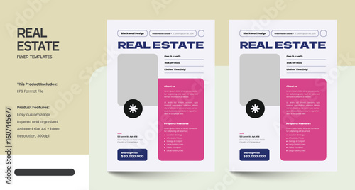 Clean, Modern and Professional Real Estate Flyer Design Template