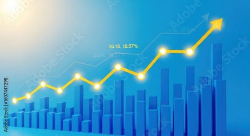 Minimalistic line graph depicting consistent stock price growth, showcasing promising investment opportunities.	
