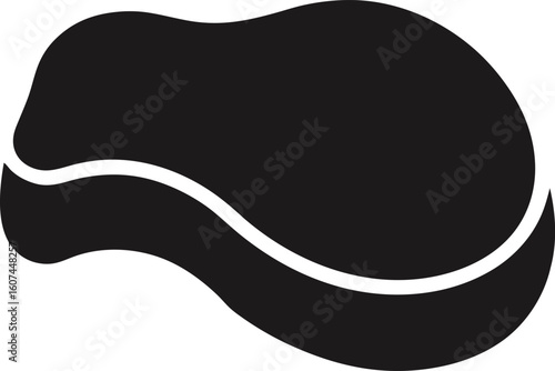 Filet Mignon Steak Silhouette Vector with Marbling Detail