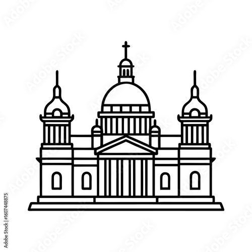 Wallpaper Mural saint petersburg thin contours clear details vector line art silhouette Torontodigital.ca