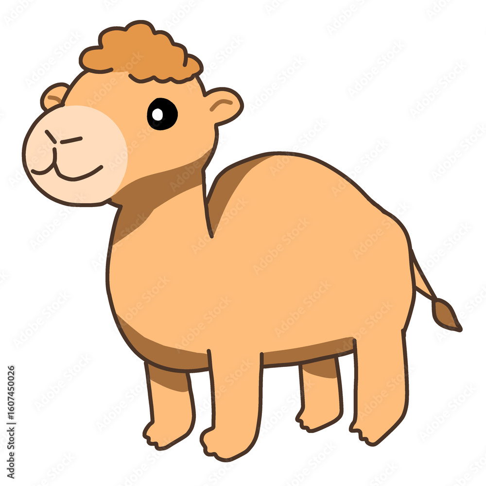 Obraz premium A tiny camel cartoon illustration isolated, desert animal