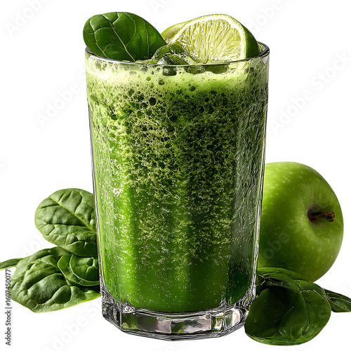 Elegant Realistic Professional 3D green apple spinach juice  PNG cutout, digital asset, ideal for branding and advertising, print-ready, creative asset, content creation