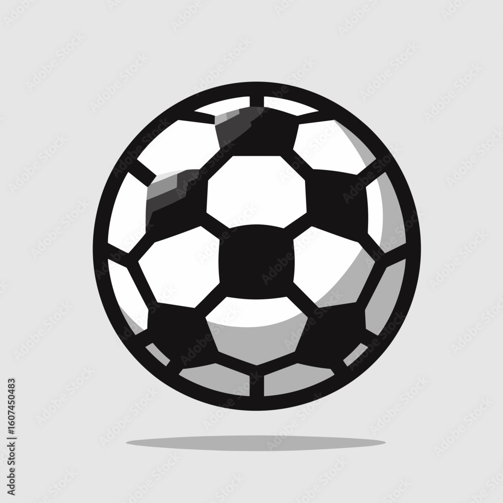 Fototapeta premium Stylized illustration of a soccer ball in a clean minimalist design