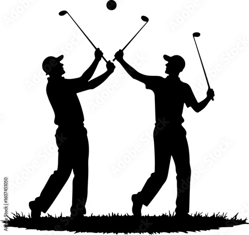 Golf Swing Sequence man  player, golf club, vector bundle