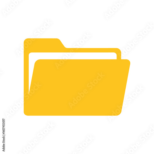 Simple yellow file folder icon with a rounded tab and a white interior sheet.