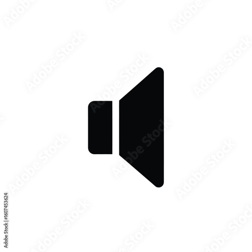 Solid Black Mute Sound Icon Silhouette.