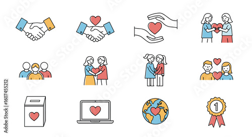 Illustrations of acts of kindness generosity and support conveying compassion empathy and connection through visuals
