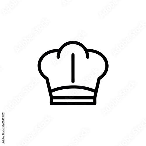 Chef Toque Hat Line Drawing Icon Vector Illustration