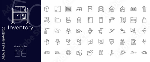 Inventory Line Editable Icons set. Vector illustration in modern thin line style of Inventory  icons: management, distribution, control, etc