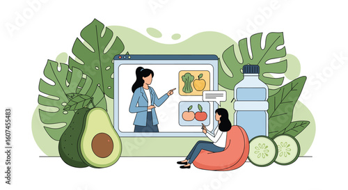 Online learning platform for healthy living and nutrition education featuring interactive lessons and natural ingredients