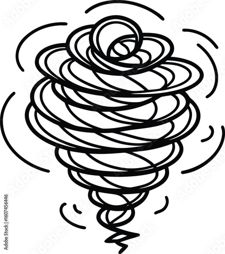 Messy Spiral Doodle Representing Anxiety Black Monochrome