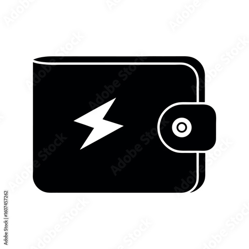 Cryptocurrency Wallet with Spark Icon Vector Illustration