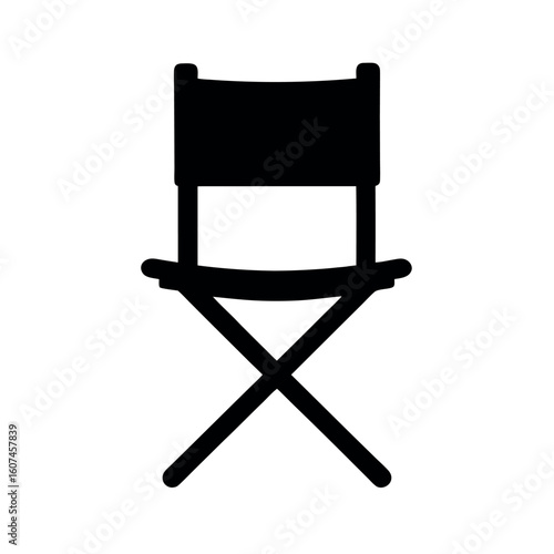 Directors Chair Silhouette Icon Vector Illustration