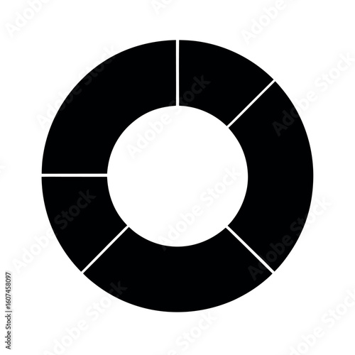 Donut Chart with Segmented Highlight Icon Vector Illustration