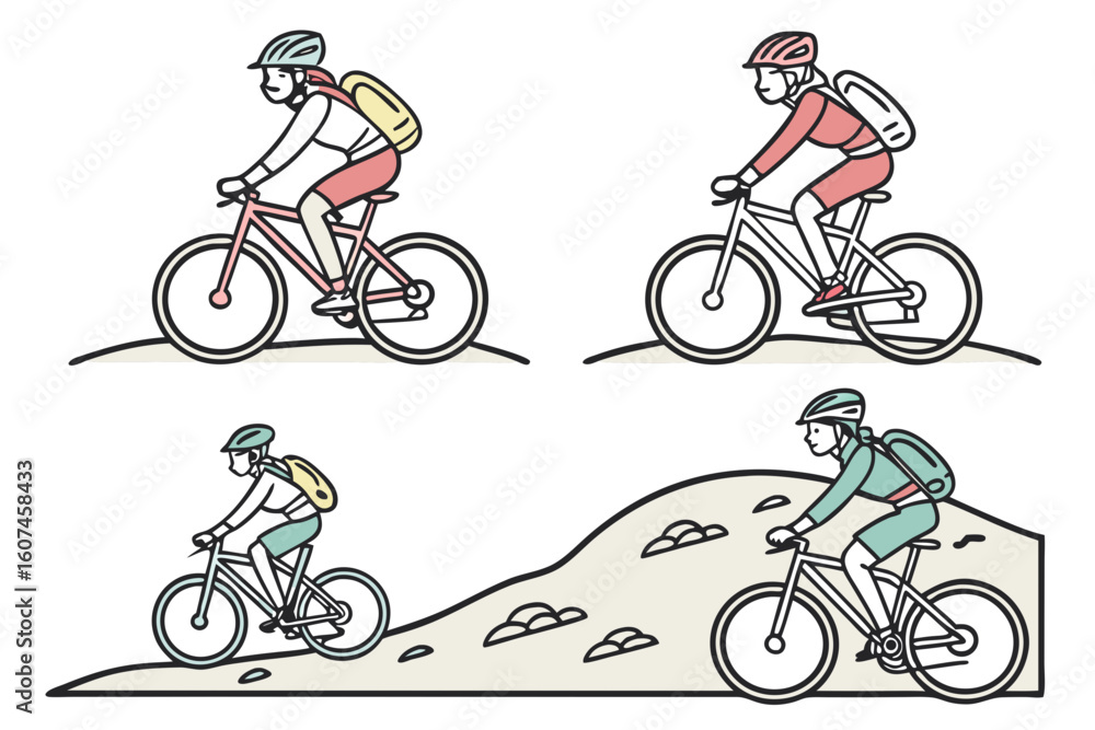 Fototapeta premium cyclist on a white background