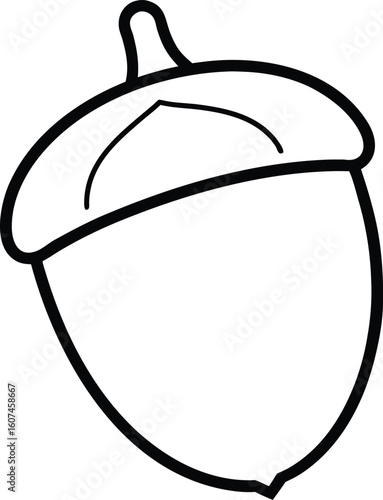 acorn icon line art vector illustration on transparent background
