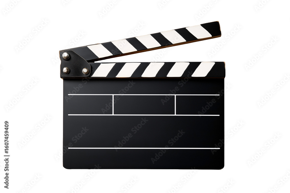 Fototapeta premium movie clapper board isolated on white or transparent background