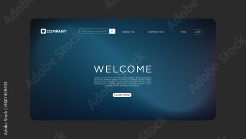 Modern welcome screen for website or app with clean professional design and intuitive user interface