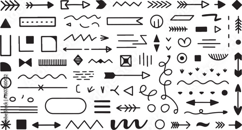 Arrow Vector Illustration Set with Various Styles and Shapes Collection