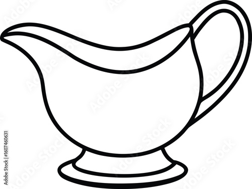 gravy boat icon line art vector illustration on transparent background
