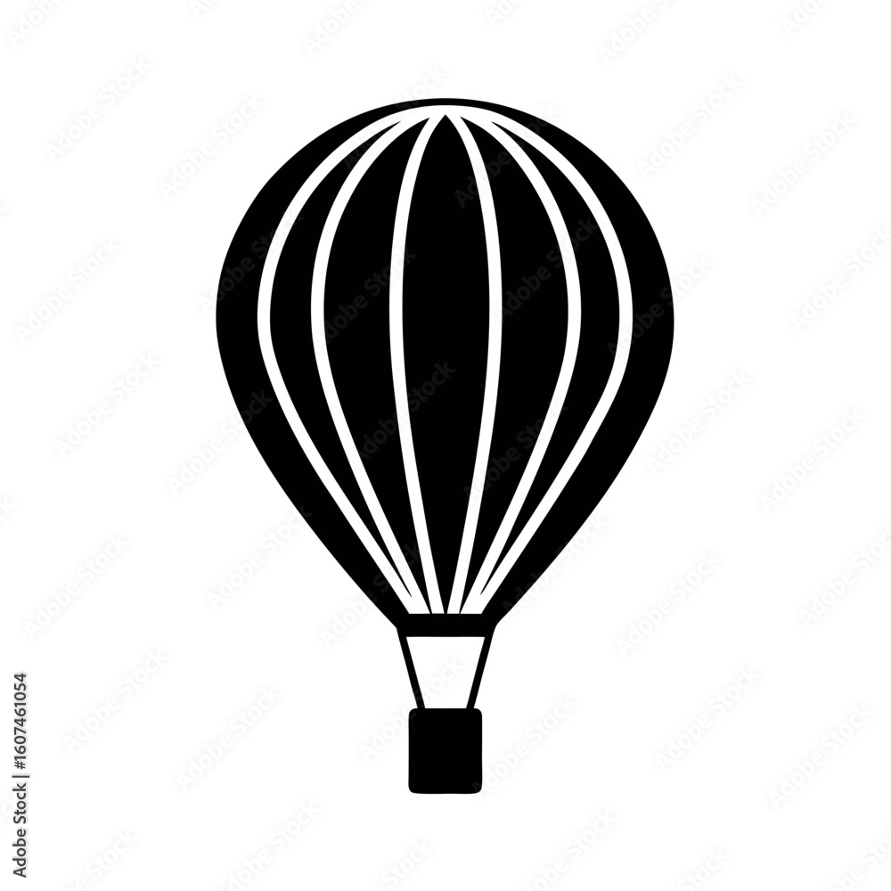 Naklejka premium Hot Air Balloon Ascension Icon Vector Illustration