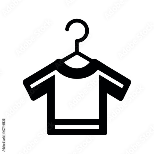 Laundry Hanger with Shirt Icon Vector Illustration