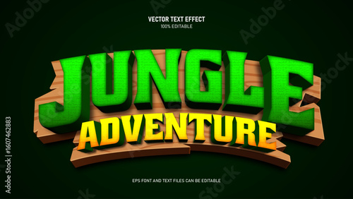 Jungle adventure 3d style text modern, editable text effect