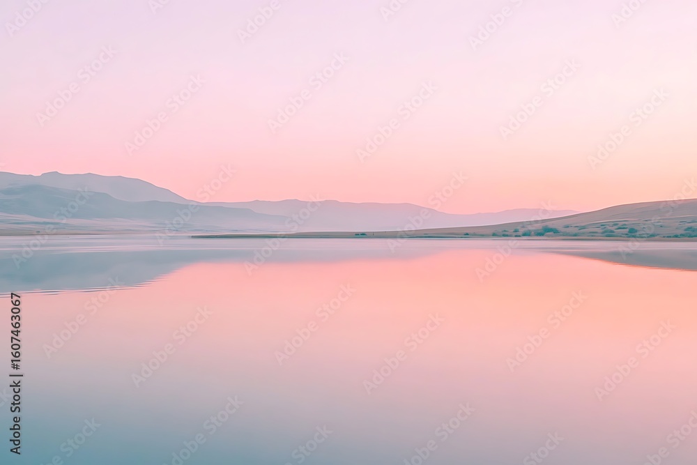 custom made wallpaper toronto digitalGlassy lake at sunrise with orange and pink sky hues casting a soft glow on the water 