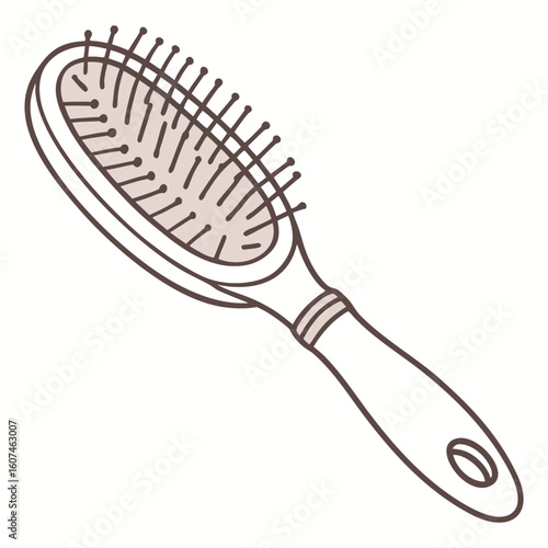 hair brush on white background