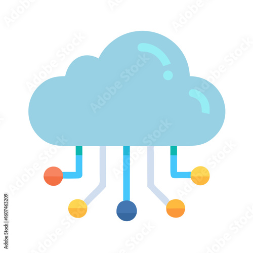 Stylized cloud icon representing connected digital network