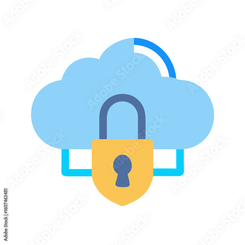 Secure cloud computing data protection illustration
