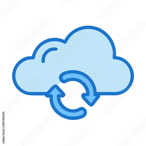 Cloud computing data synchronization, update and backup concept