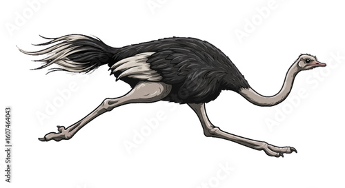 ostrich isolated on white background
