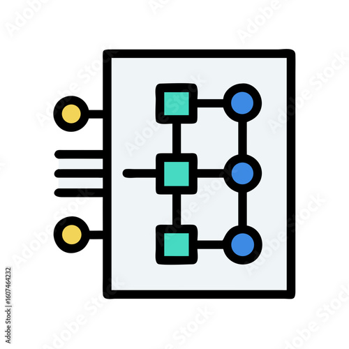 Flowchart depicting data progression between nodes and levels