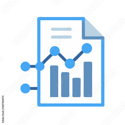 Blue data report with diagram on black backdrop
