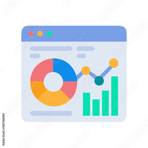 Financial dashboard interface showing pie chart and bar graphs
