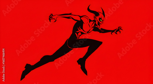 Red Devil Running Speed Power Energy Demon Evil