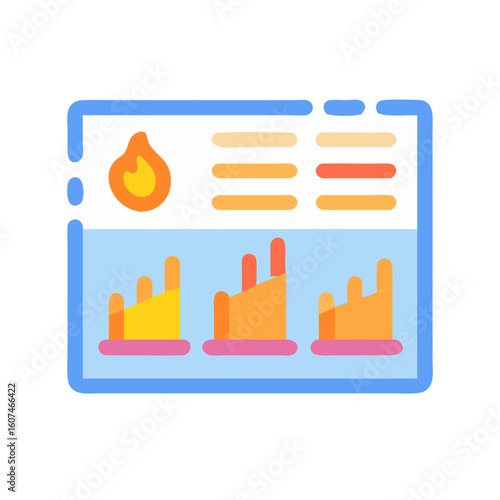 Energy consumption analysis graph in modern minimalist flat style