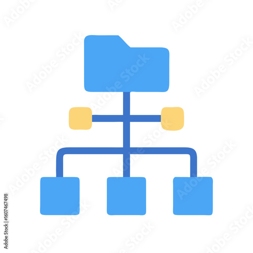 Simplified flowchart showcasing hierarchical structure with folder and elements