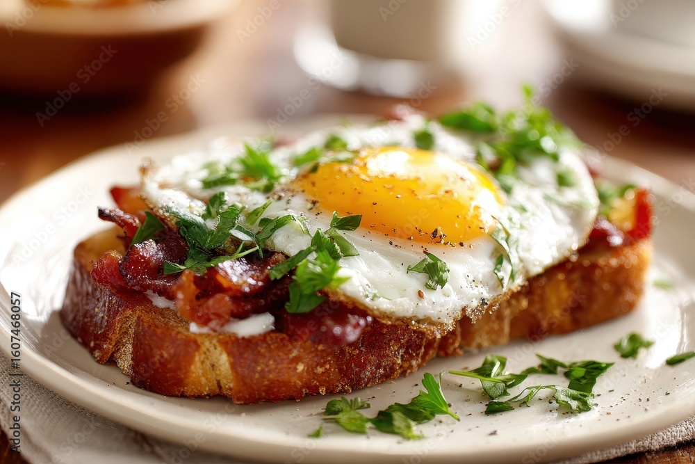 Delicious Breakfast Toast with Egg. Delicious Breakfast Toast with Egg.