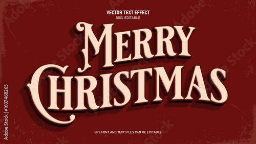 Victorian text effect, Merry christmas retro style text effect