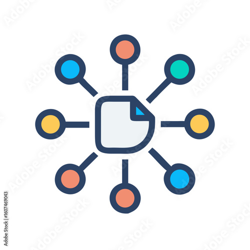 Document connected to multiple nodes in a circular network