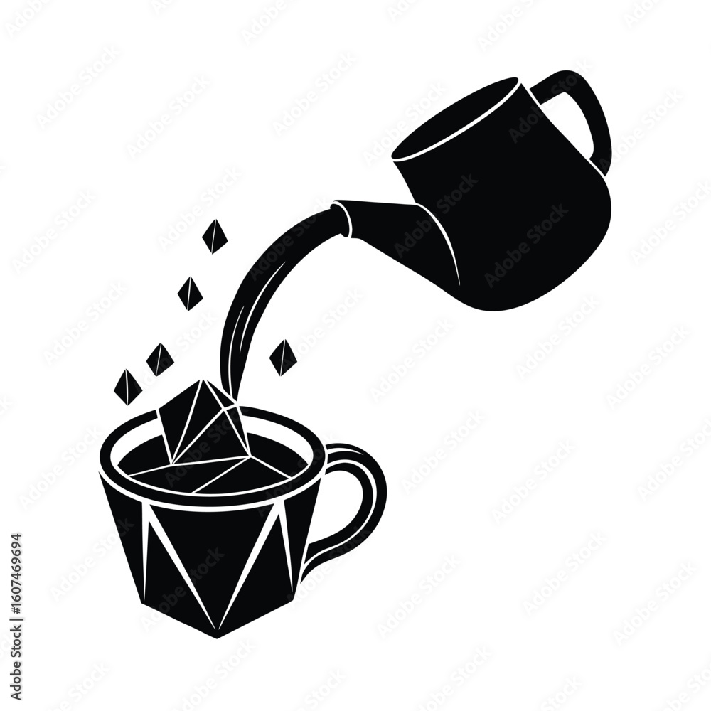 Movimiento Claro del Té Verde Cristalino Concepto Creativo