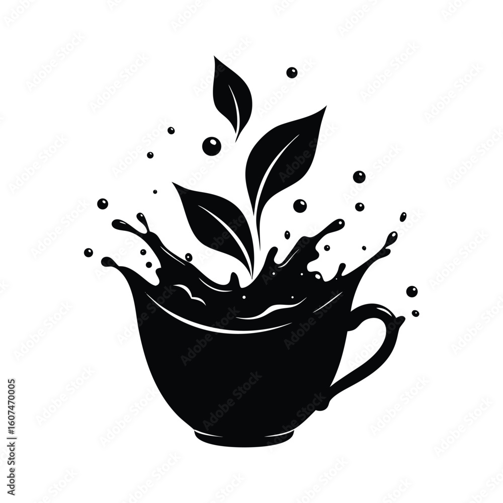 Salpicadura de Té Verde Inspirada en la Naturaleza Arte