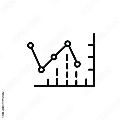 Line graph icon showing fluctuating data points on chart analysis