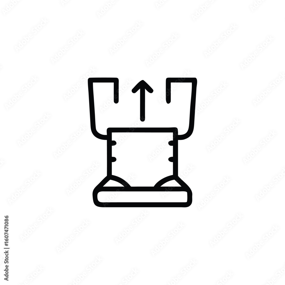 Outline icon a capability model with upward arrow symbol strategy Outline icon a capability model with upward arrow symbol strategy