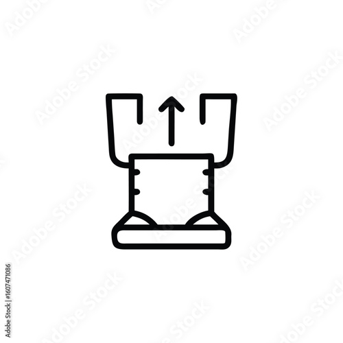 Outline icon a capability model with upward arrow symbol strategy