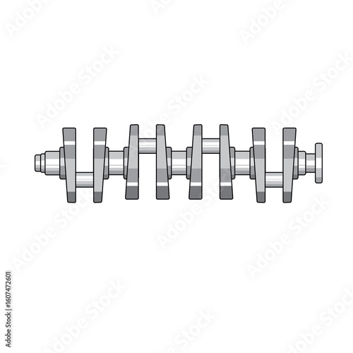 Photography an illustration of a car engine crankshaft