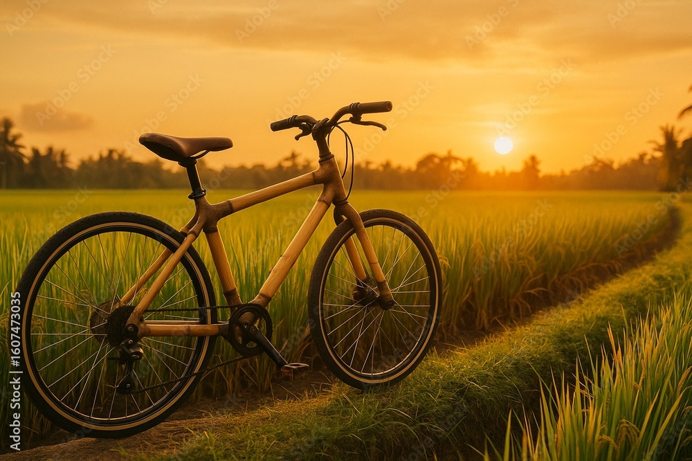 bicycle on the field bicycle on the field